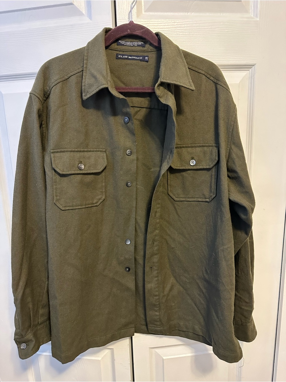 Club Monaco Olive Green Button-Up Field Jacket